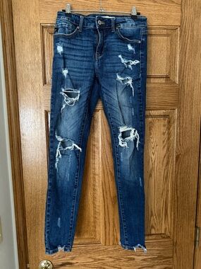 KanCan Dark Blue Distressed Skinny Jeans